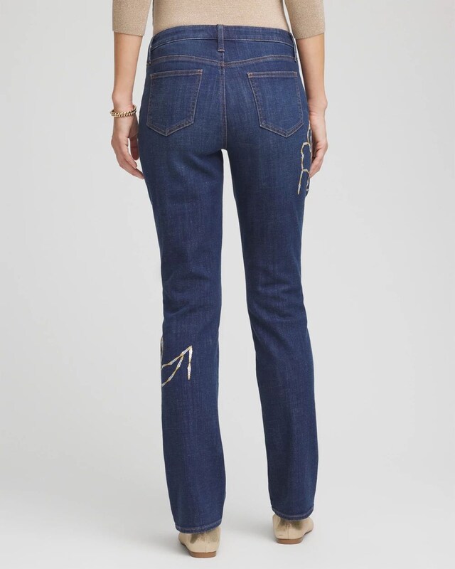 Sequins Rose Girlfriend Slim-Leg Jeans - image 3